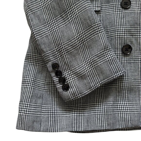 VTG Lauren Ralph Lauren Blazer Linen Plaid Academia Houndstooth Double Breasted - Picture 8 of 16